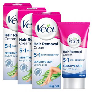 Veet Hair Removal Cream for Sensitive Skin - 30 g (Pack of 3)