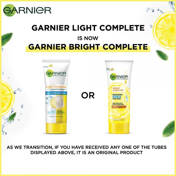 Garnier Bright Complete BRIGHTENING DUO ACTION Face Wash 100g - Image 3