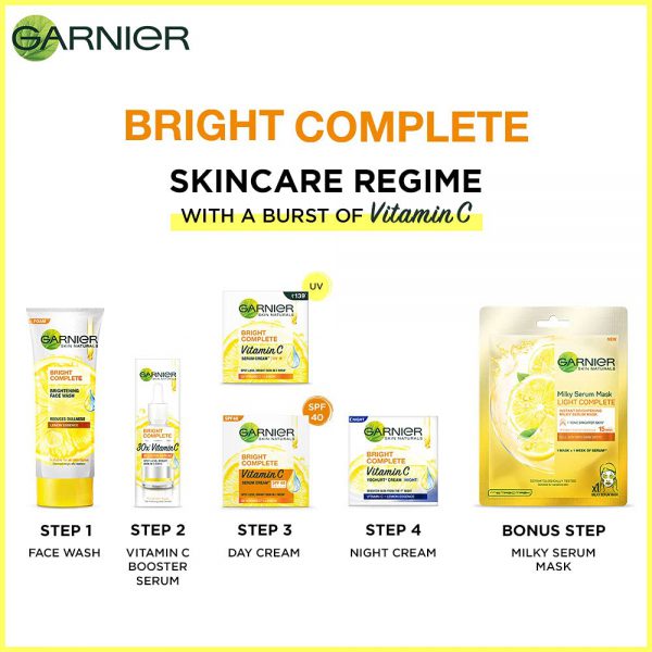 Garnier Bright Complete Brightening Facewash Foam 100g - Image 6