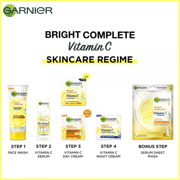 Garnier Bright Complete VITAMIN C SPF40/PA+++ Serum Cream 45g - Image 6