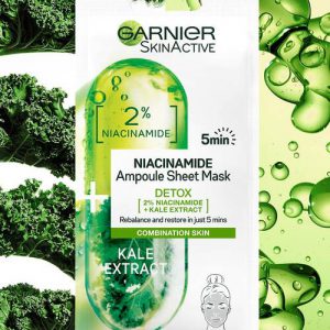 Alternative view of Garnier Skin Active 2% Niacinamide + Kale Detox Ampoule Sheet Mask 15g