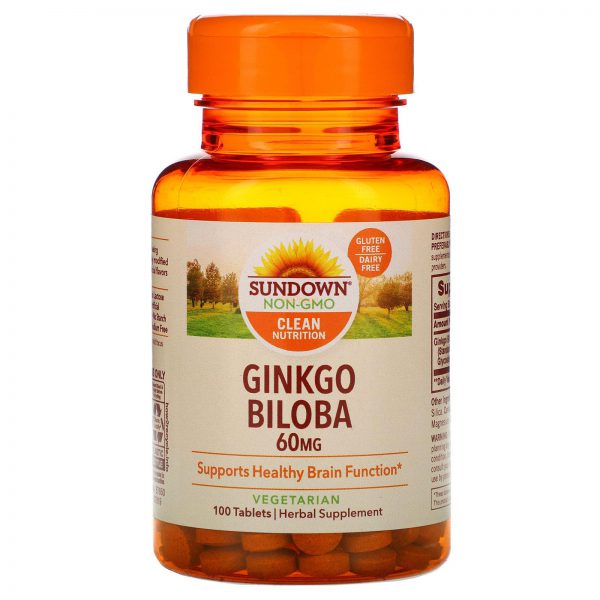 Sundown Naturals, Ginkgo Biloba Standardized 60mg, 100 Tablets