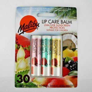 Malibu Sun Protection Lip Care Balm Blister Pack 3 * 4g