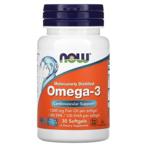 Now Foods Omega-3, Molecularly Distilled Softgels 30's