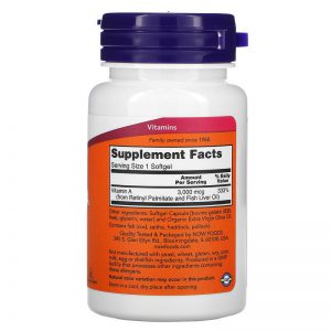 Alternative view of Now Foods, Vitamin A, 10000 IU, 100 Softgels