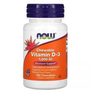 Now Foods, Chewable Vitamin D-3, Natural Fruit Flavor, 1,000 IU, 180 Chewables