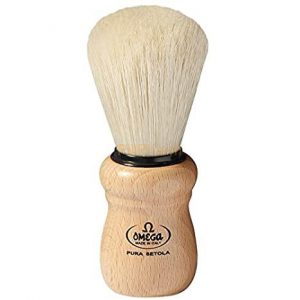 Omega Italian Shaving Brush, Natural Wood - Pure Bristles