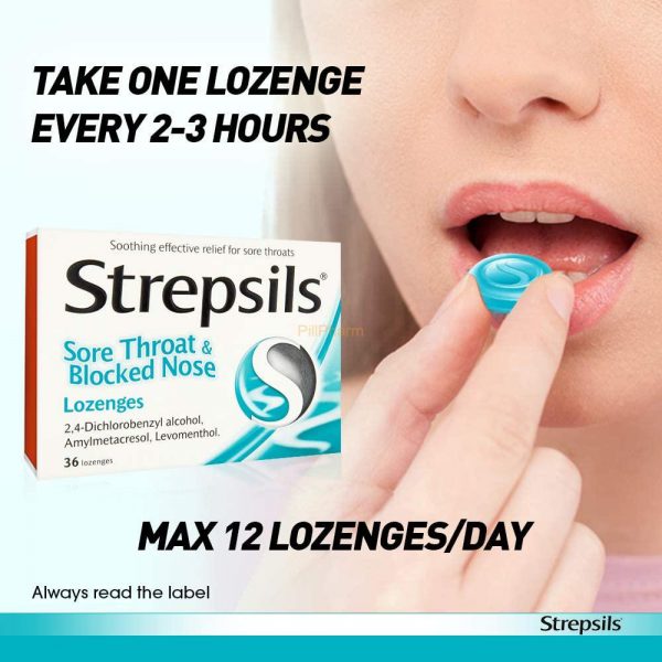 Strepsils Sore Throat and Blocked Nose Lozenges 36's - Image 2