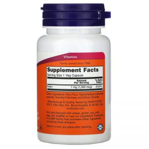 Alternative view of Now Foods, Biotin, 1,000 mcg, 100 Veg Capsules