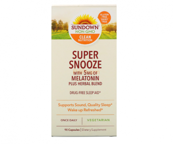 Sundown Naturals, Super Snooze Melatonin With Herbal Blend