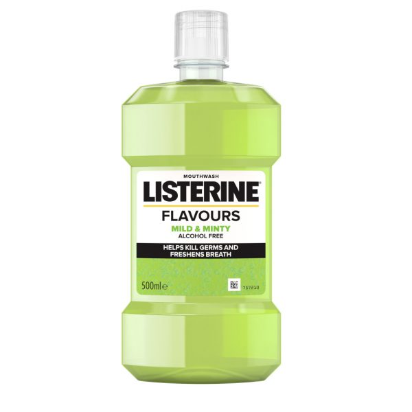 Listerine Mouthwash Flavours Mild and Minty 500ml