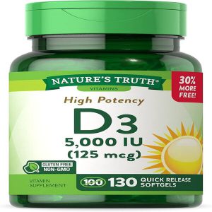 Nature's Truth Vitamin D3 5000 IU Softgels 130's