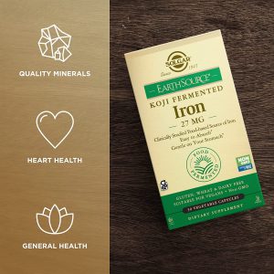 Alternative view of Solgar Earth Source® Koji Fermented Iron 27 mg Vegetable Capsules 30's