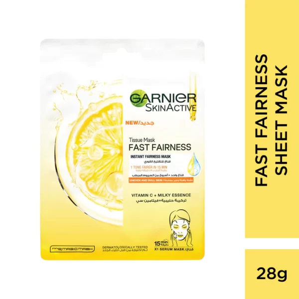 Garnier Even & Matt Tissue Mask(Vitamin C+Milky Essence) 28g