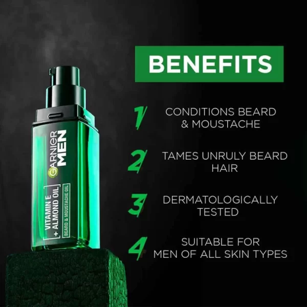 Garnier Men Strong Beard & Moustache Oil 30ml - Image 2