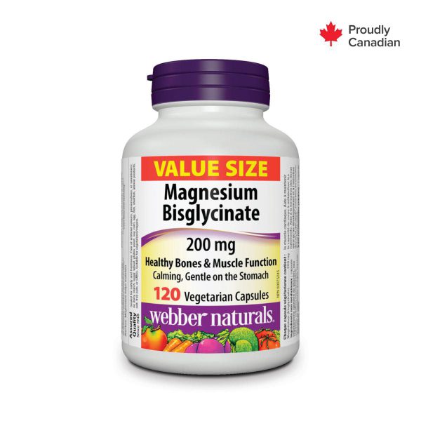 Webber Naturals Magnesium Bisglycinate 200mg Veg Capsules 120's
