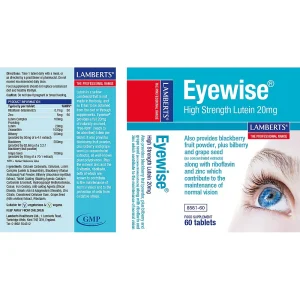 Alternative view of Lamberts Eyewise High Strength Lutein 20mg 60's